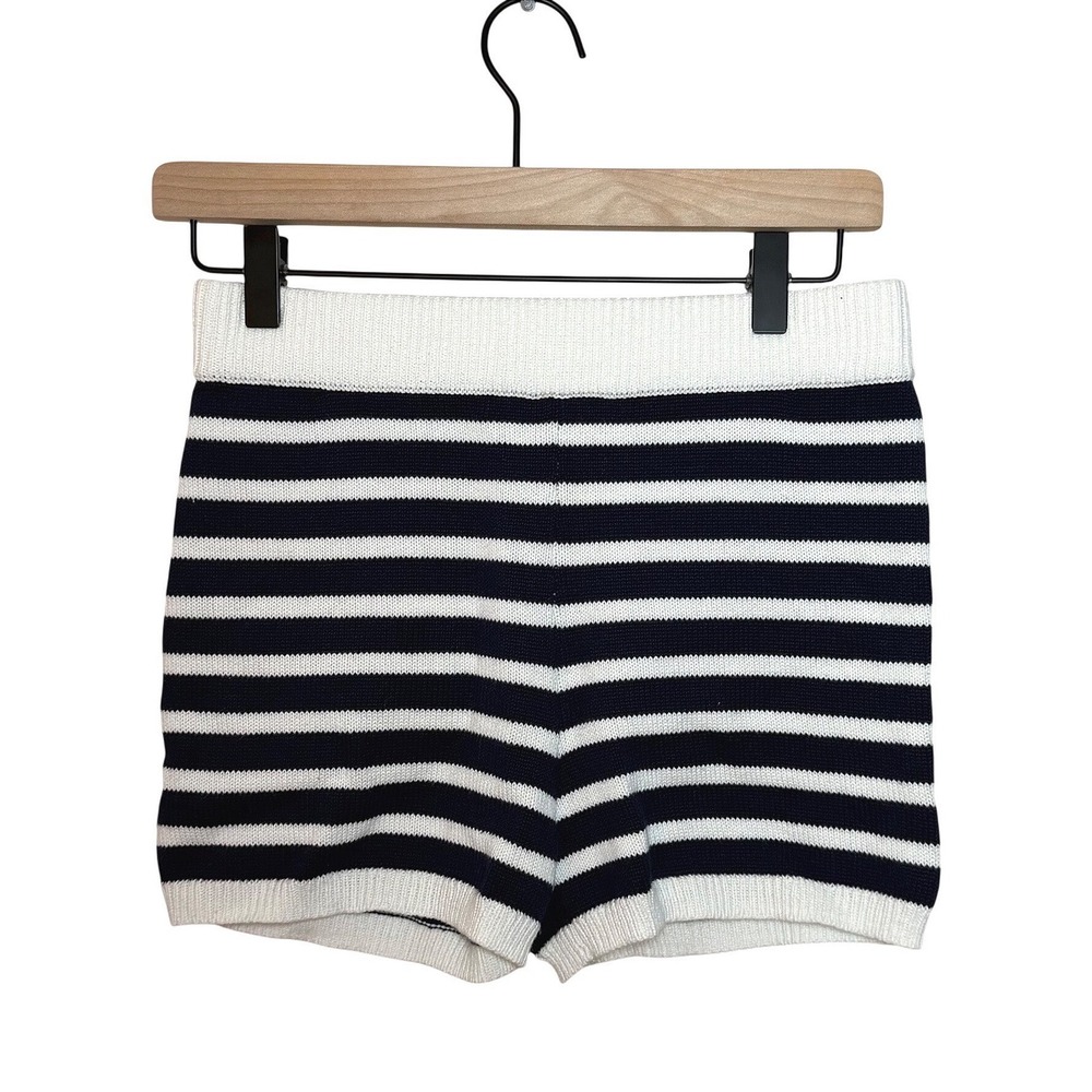 NWT Aerie Navy White Knit Shorts Summer Elastic Waist Coastal MSRP $40 SZ XS